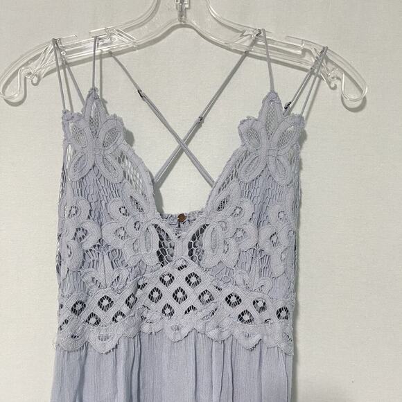 Free People Adella Slip Dress Lavender Lace Babydoll Fairy Boho Ruffles Sz Small - Picture 2 of 11